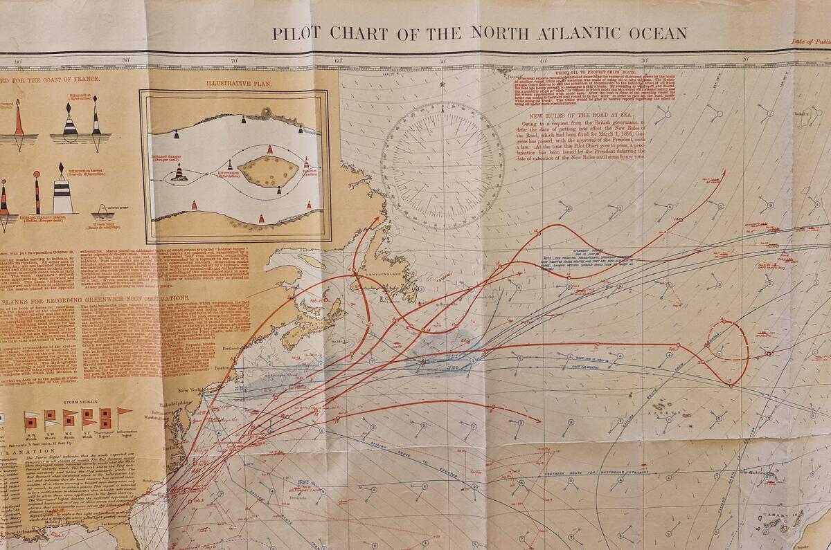 Pilotchart of the North Atlantic Ocean. March 1895.