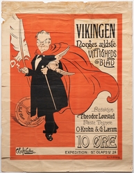 Vikingen, norges ældste vittighedsblad [Reklameplakat]