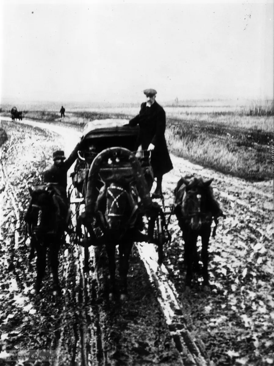 Fra Jonas Lied samlingen., "Nansen on the road between Yeniseisk and Krasnoyarsk, 1913"