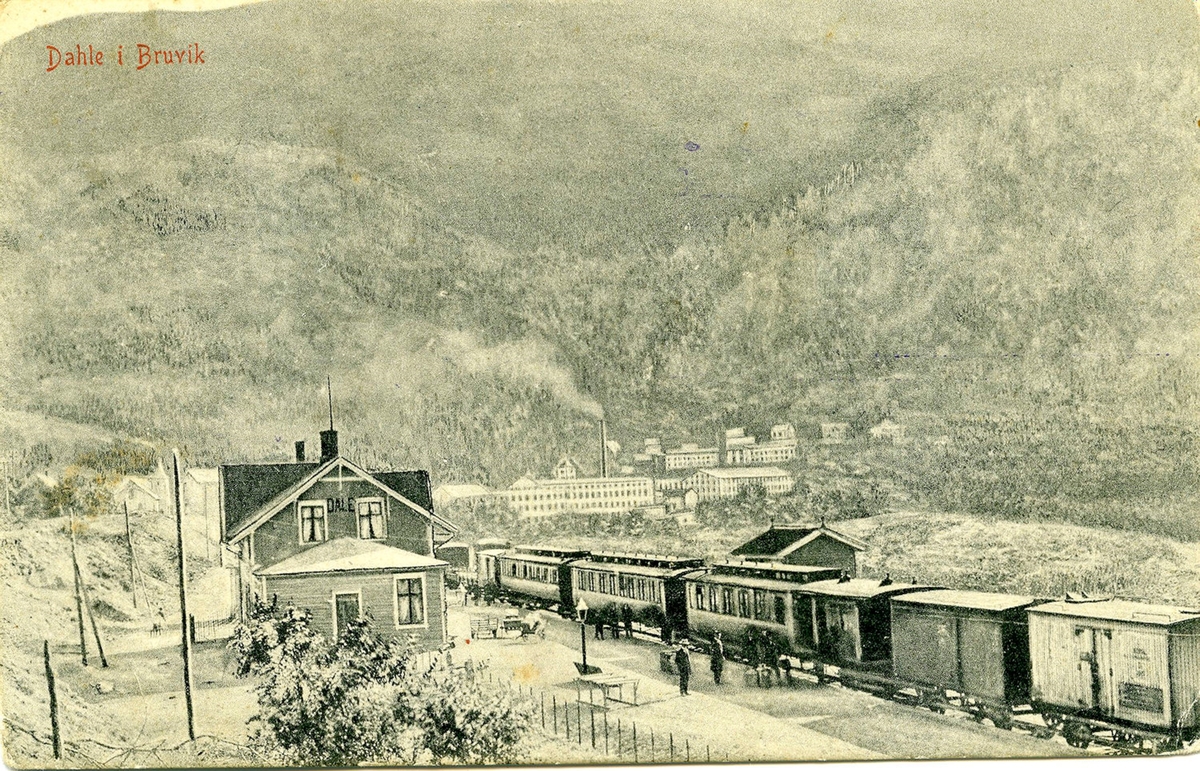 Blandet tog på Dale (Dahle) stasjon på Bergensbanen