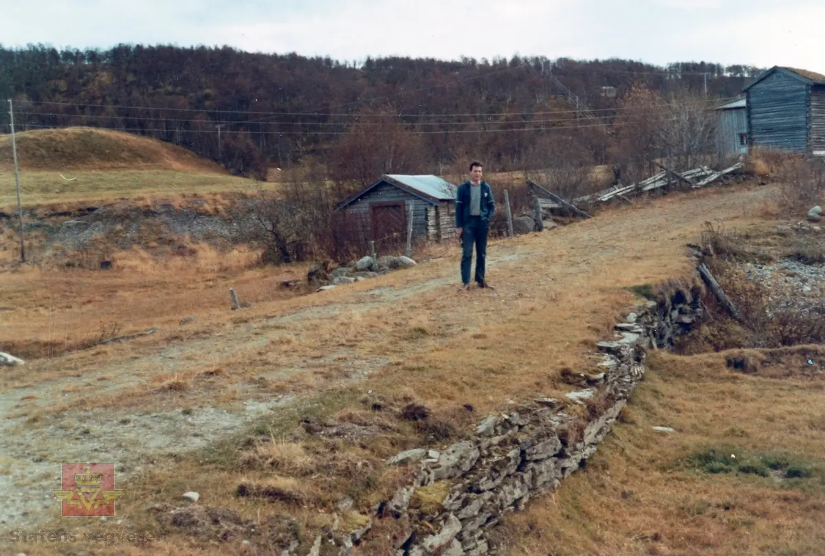 Nesvoll bru på Rugldalen i Holtålen  oktober 1976. 
Gammel steinhvelvbru i nedlagt vegsløyfe. 7.1 kilometer sør for Lenskoltet.