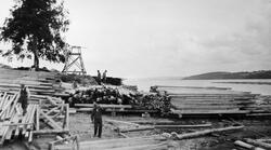 Materialstabler ved Sleppetangen i Spydeberg i Østfold i 193