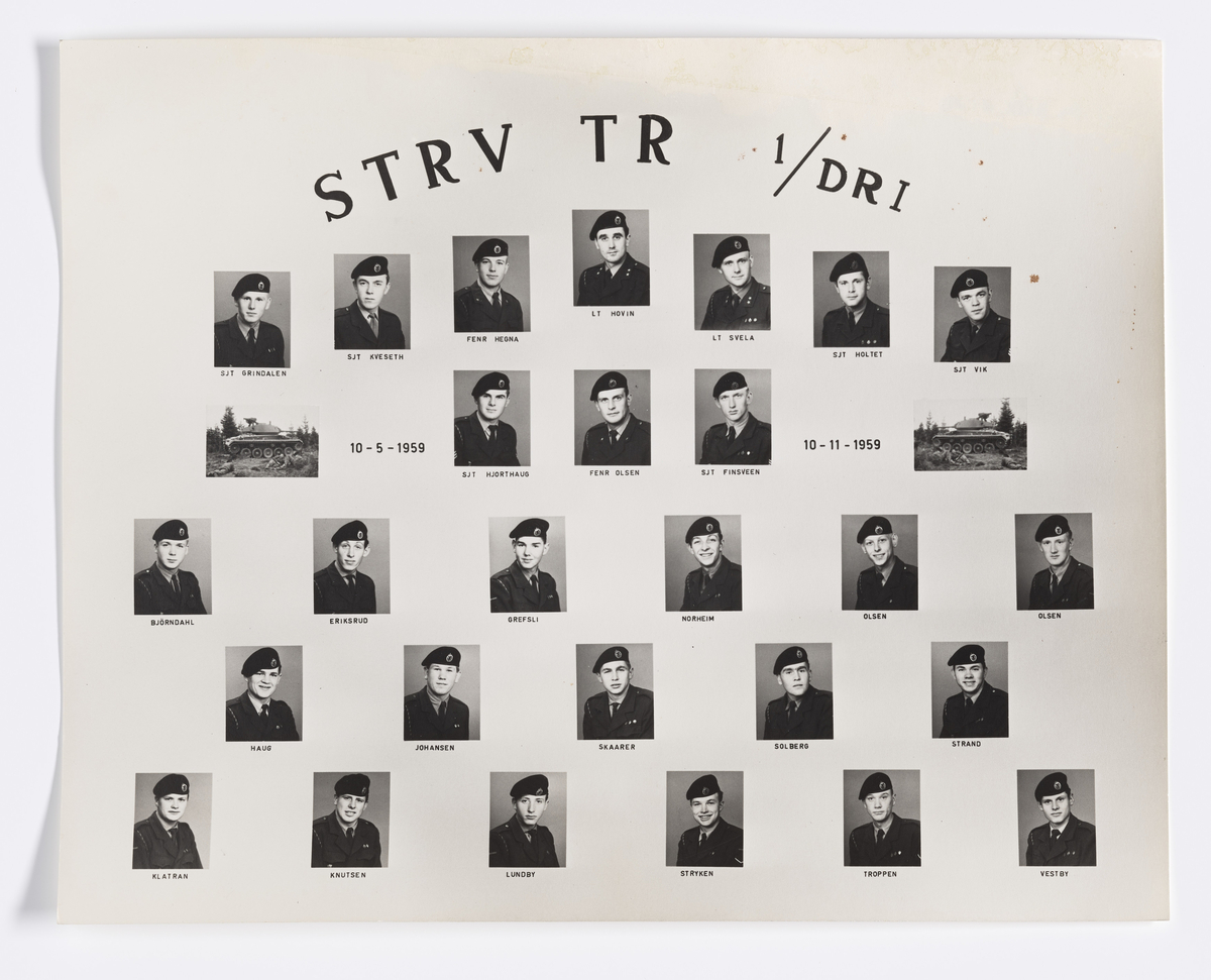 Militære årsfoto. STRV TR 1/DRI. 1959