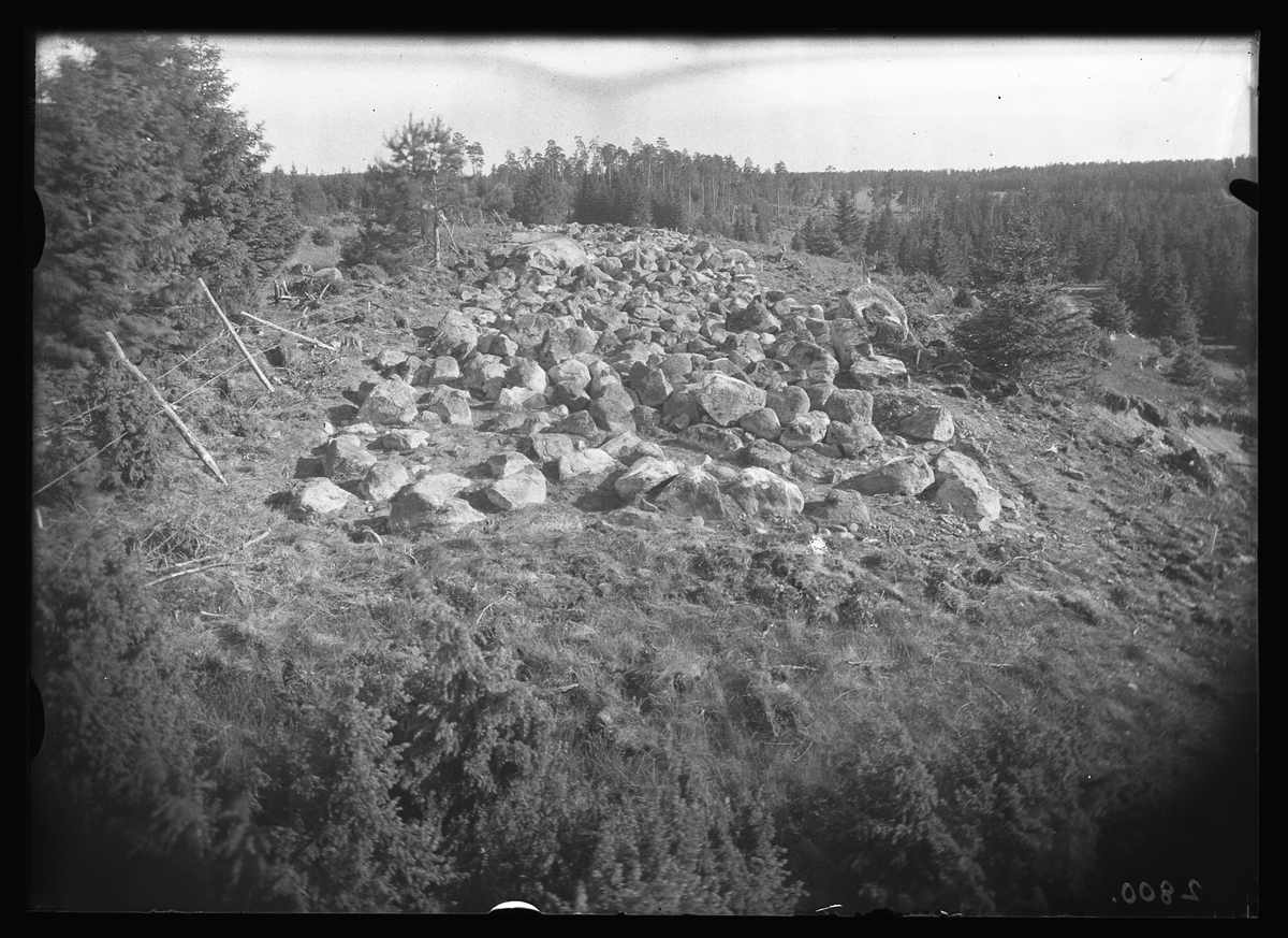 Fornlämning från norr, under utgrävningen, Simtuna, Uppland, Ulleråker nr 1.
