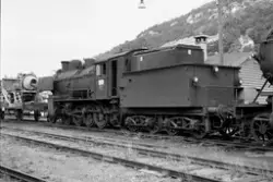 Utrangert damplokomotiv type 28b nr. 161 på Bergen stasjon