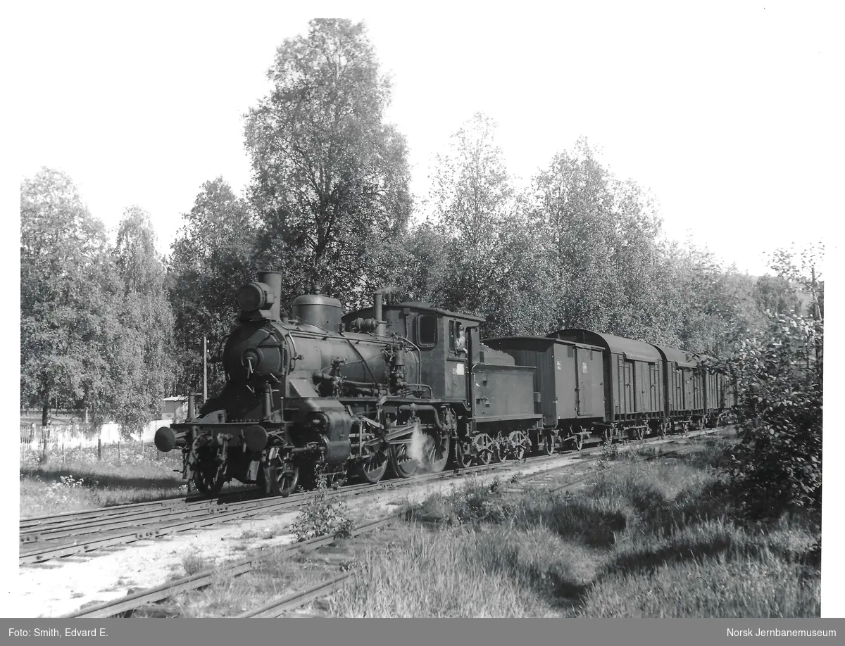 Damplokomotiv type 27a nr. 254 med godstog ved Flisa stasjon - Norsk ...