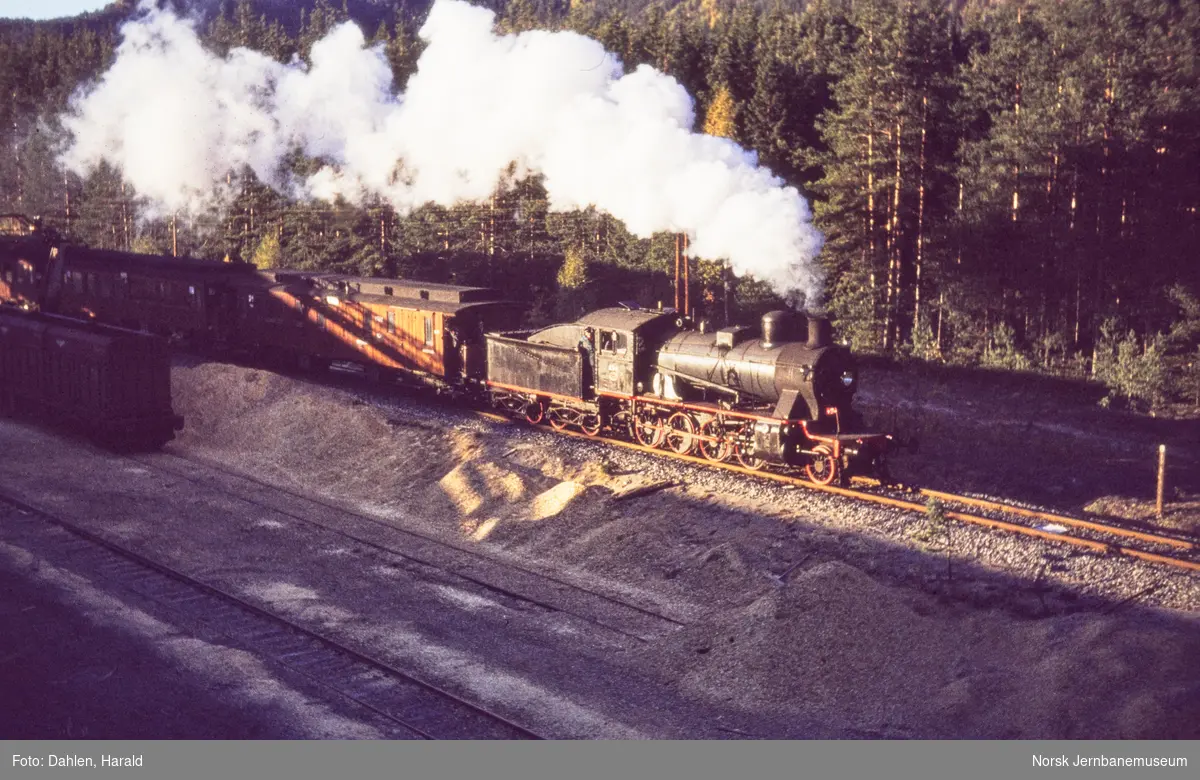 Damplokomotiv 24b nr. 236 med veterantog ved Flesberg