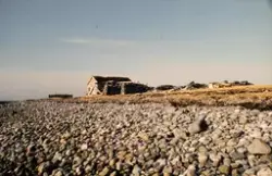 Naust, rester av steinnaust på Tangen, Male på Hustad 1981