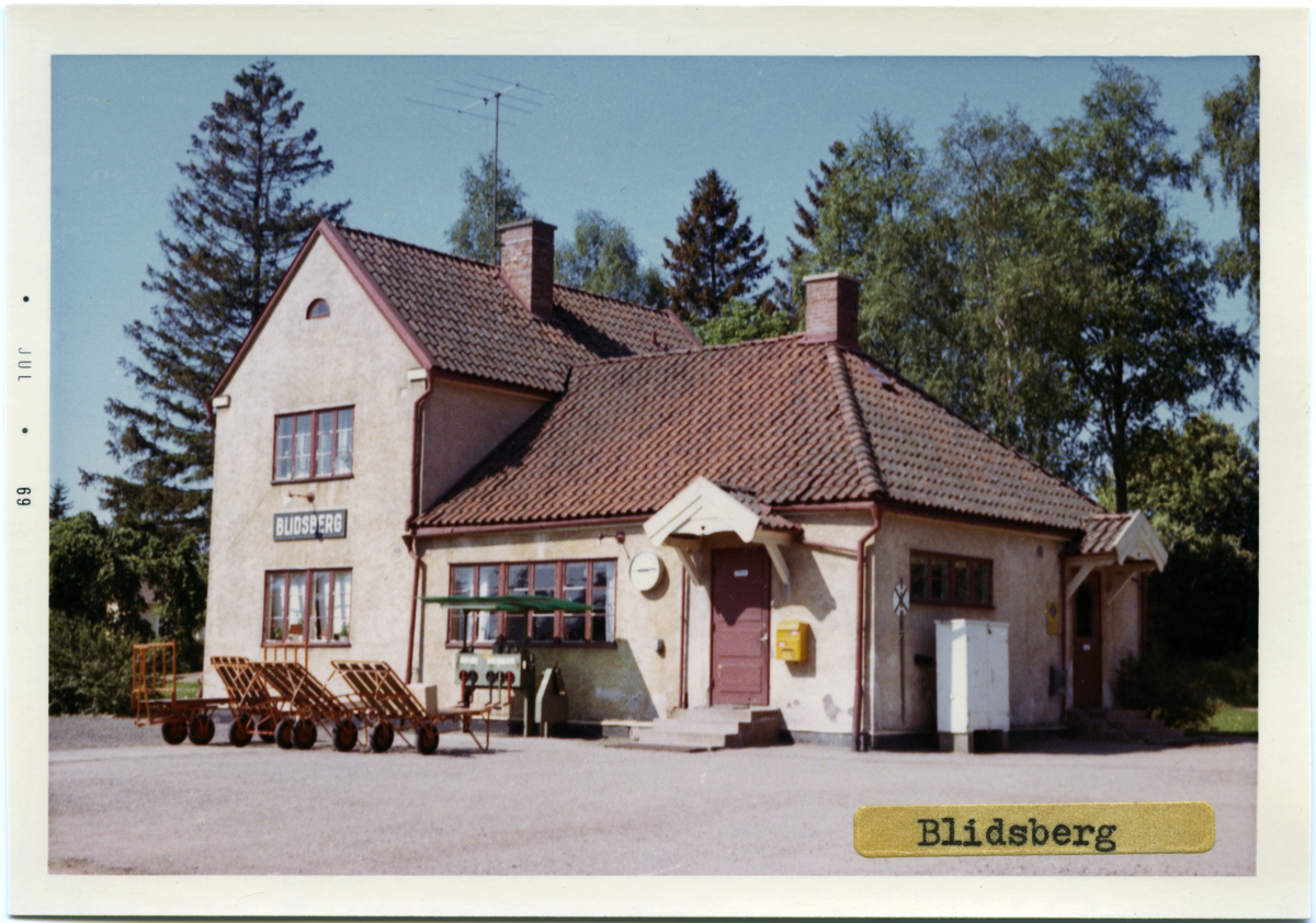 Vy över Blidsberg Station. Byggnads år 1906