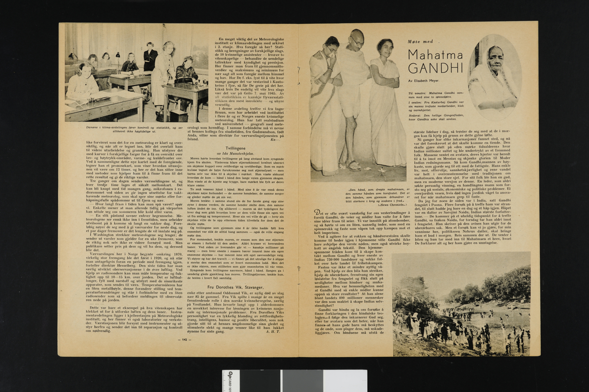 Fru Kasturba Gandhi. Fotografi samlet i forbindelse med Elisabeth Meyers reise til India 1932-33.