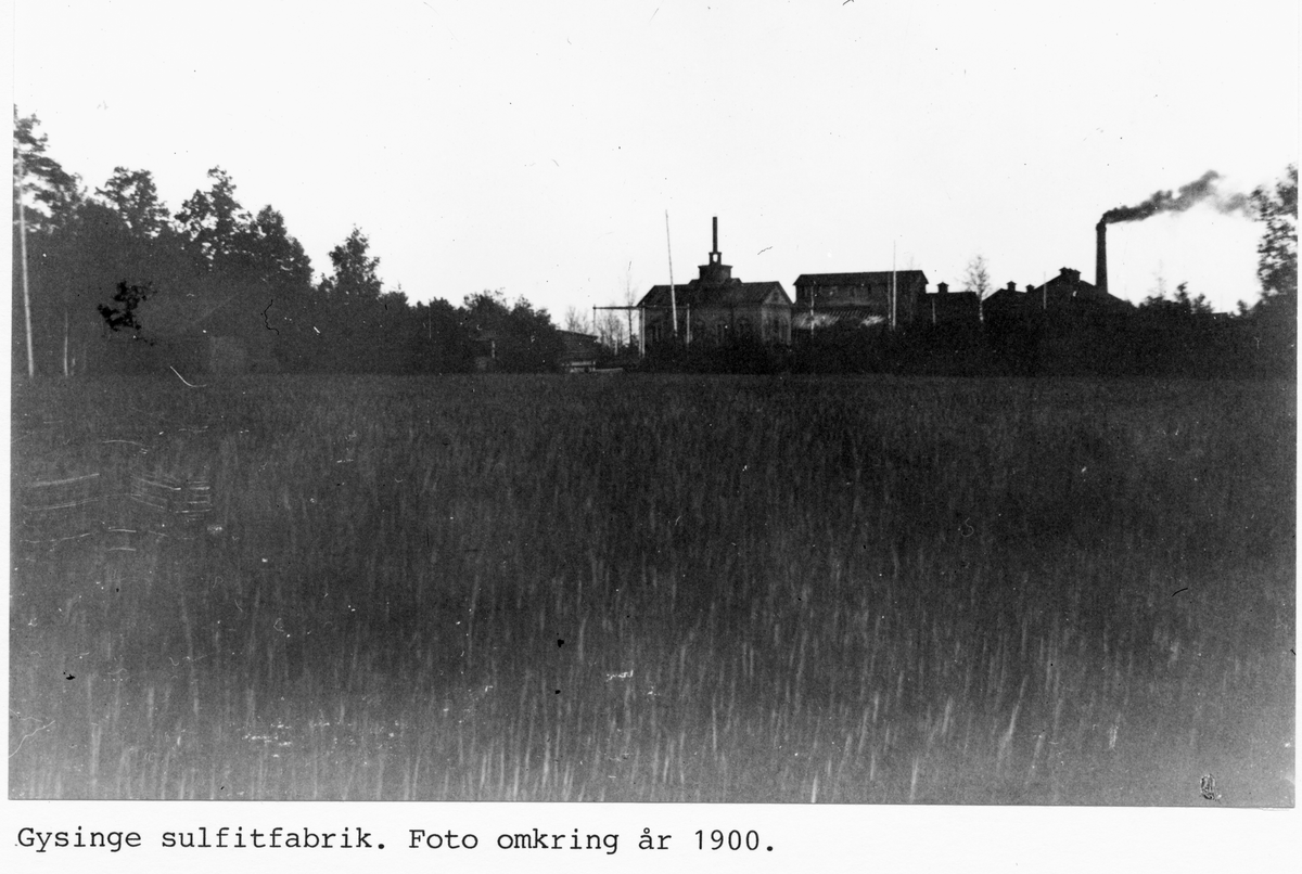 Gysinge sulfitfabrik. Foto omkring 1900.