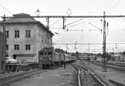 Tog til Stockholm på Narvik stasjon. Toget trekkes av SJs el