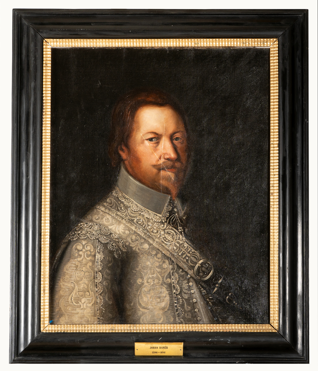 Porträtt av Johan Banér, modern kopia. Olja på duk, svart ram.
Okänd konstnär, kopia.
