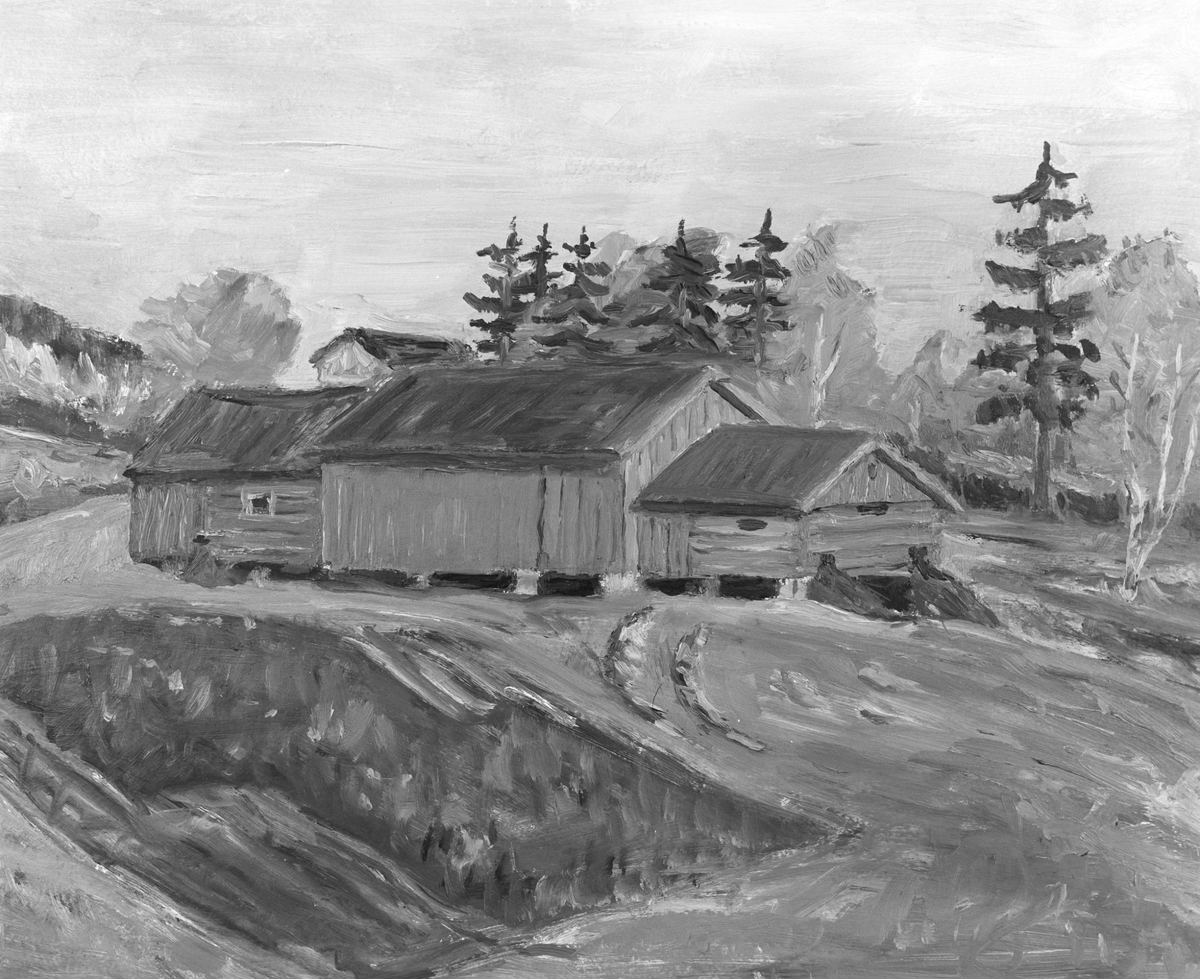 Uthusene på nedre Sætre Møllerstua (maleri)