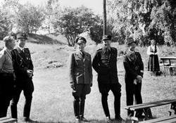 Hamar, NS-møte på Domkirkeodden, Hamar, fra venstre Hans Jac