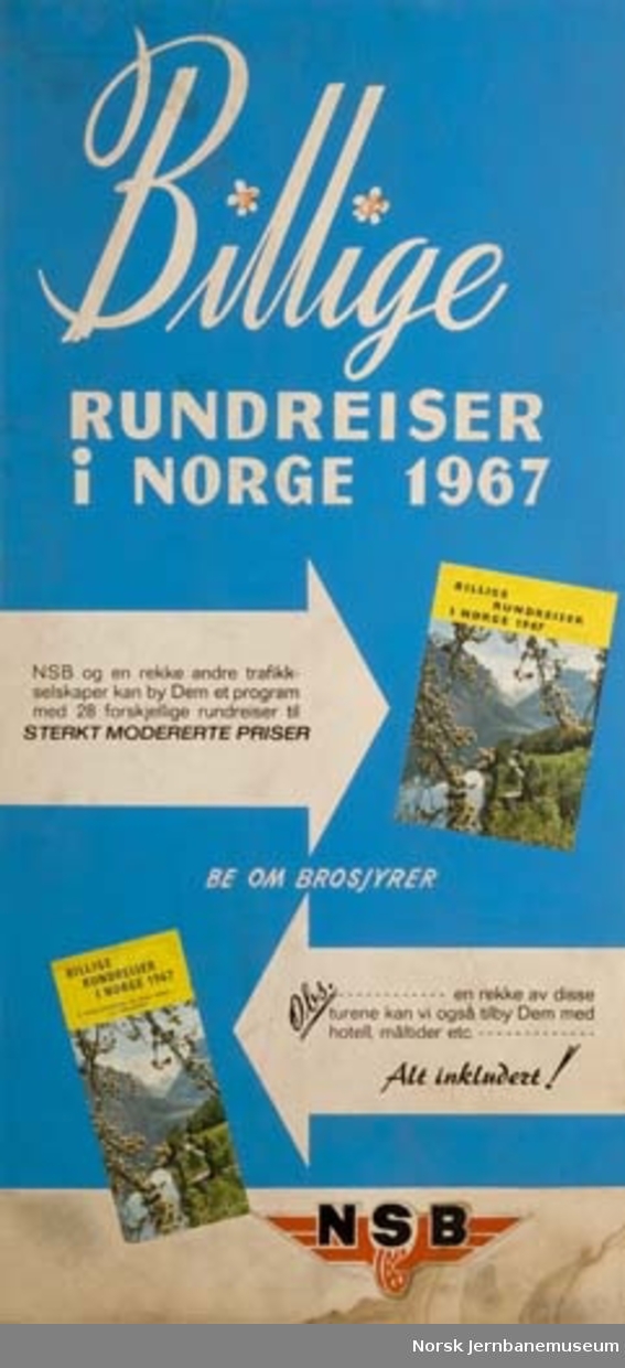 Reklamemateriell for NSB Reisebyrå