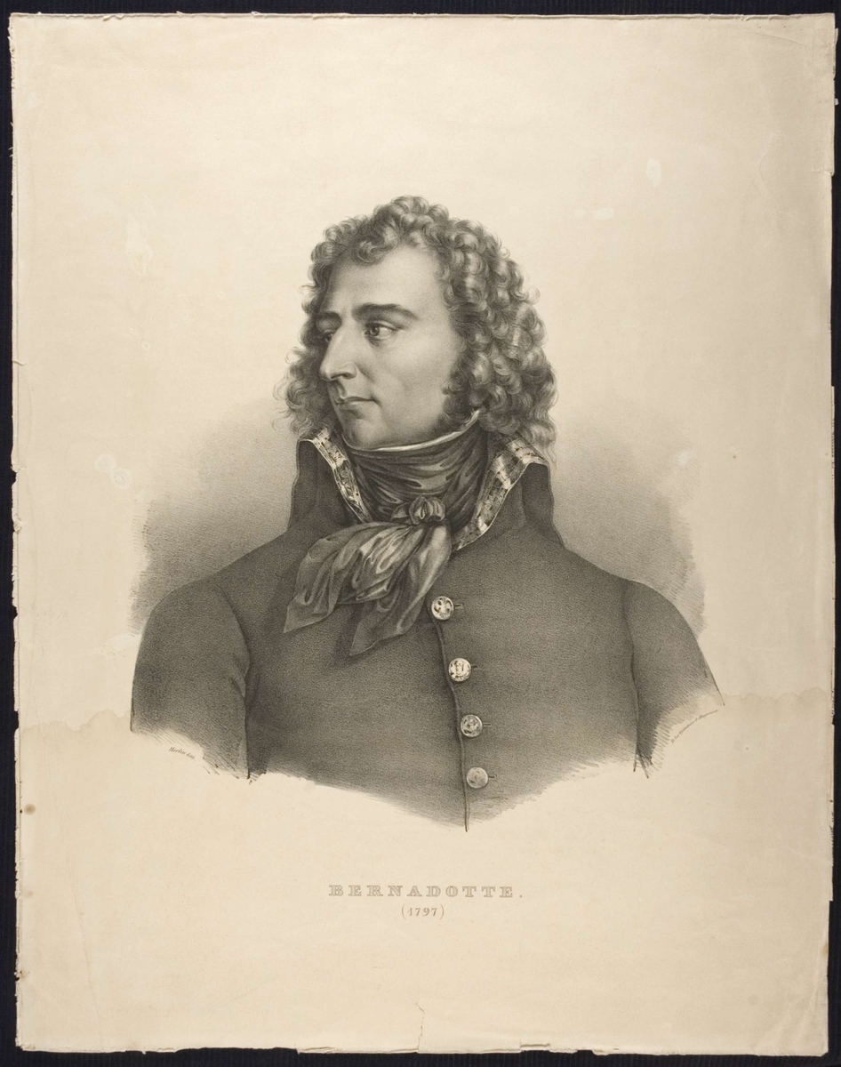 Portrett, brystbilde av Jean Baptiste Bernadotte.