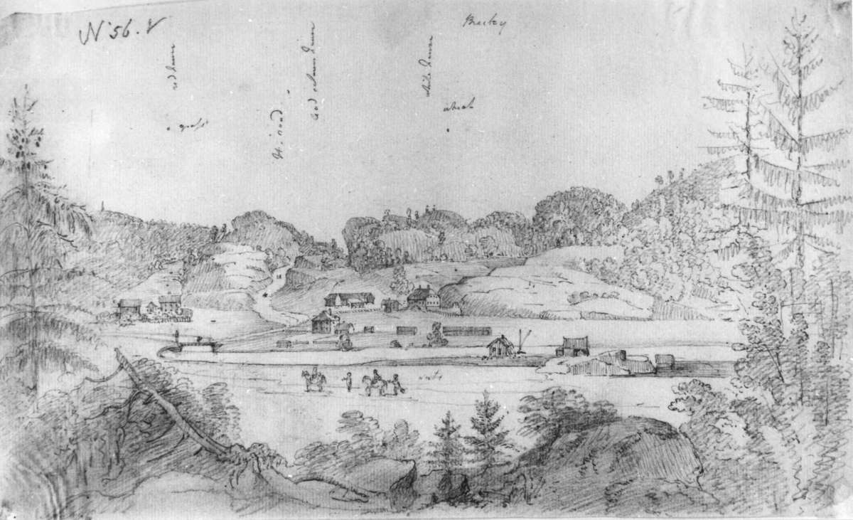 Bamble
Fra skissealbum av John W. Edy, "Drawings Norway 1800".