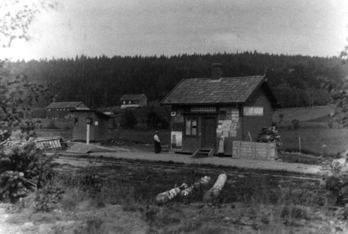 Jernbane, Bagstvold stasjon 1910, nå Bakstvål, Våle, Vestfold, på den forlengst nedlagte jernbane -Tønsberg - Våle - Eidsfoss.