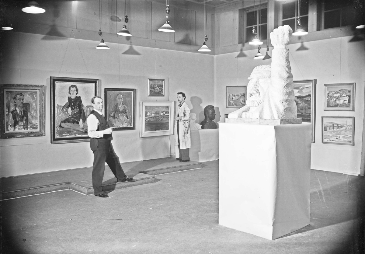 Konstutställning på Vaksalaskolan, Fålhagen, Uppsala 1938