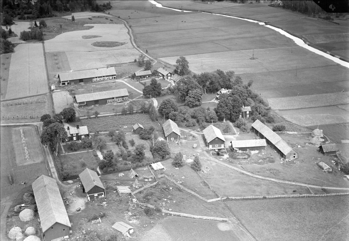 Flygfoto över Lysta, Hökhuvuds socken, Uppland 1936