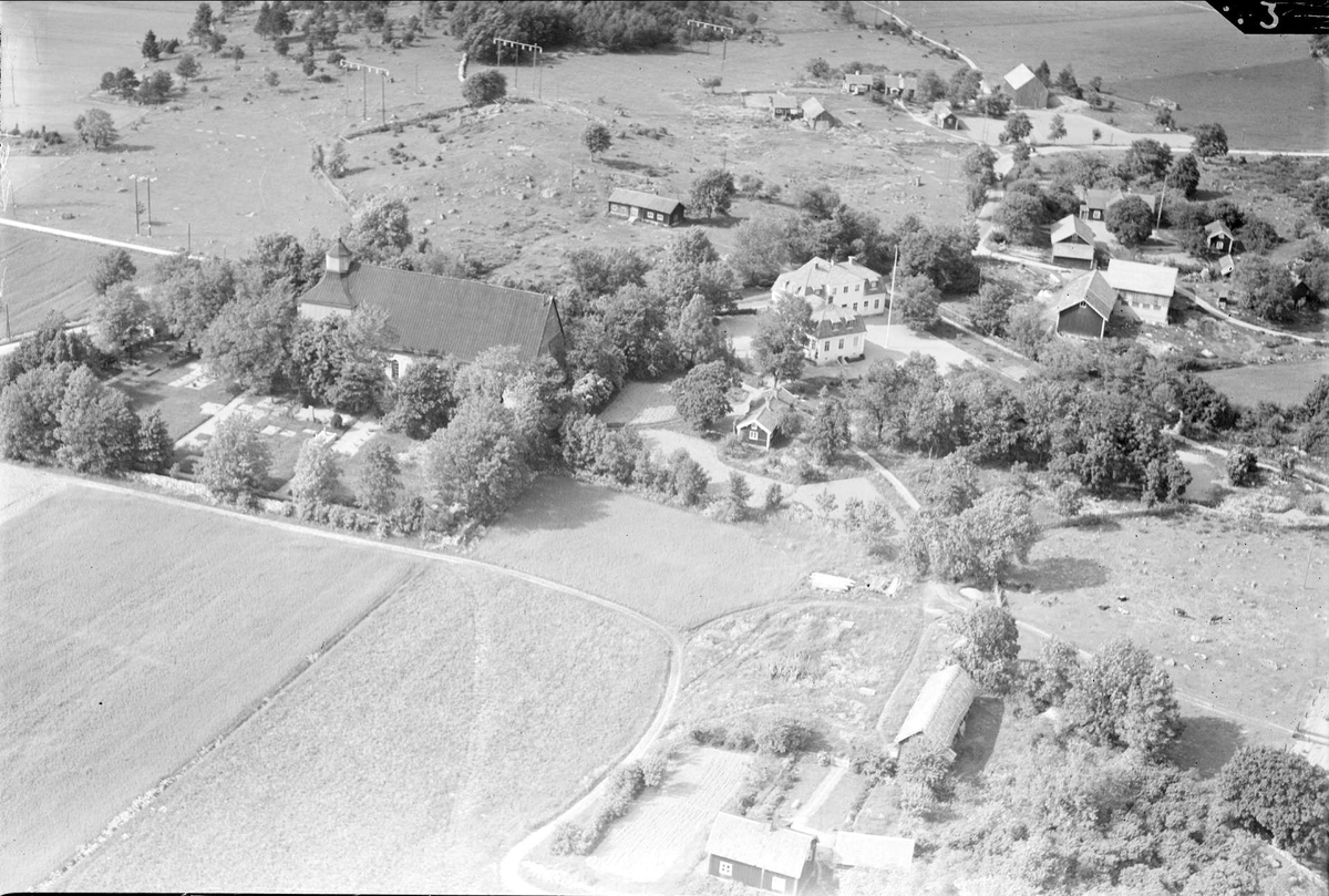 Flygfoto över Svinnegarn, Svinnegarns socken, Uppland 1936