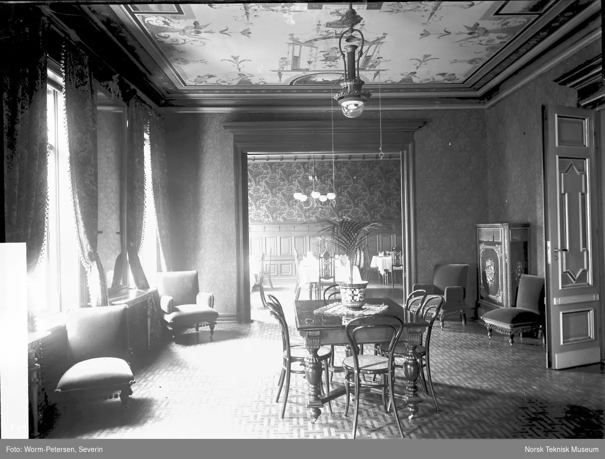 Metropole salon, fra Metropole hotell i Kristiania omkring 1900
