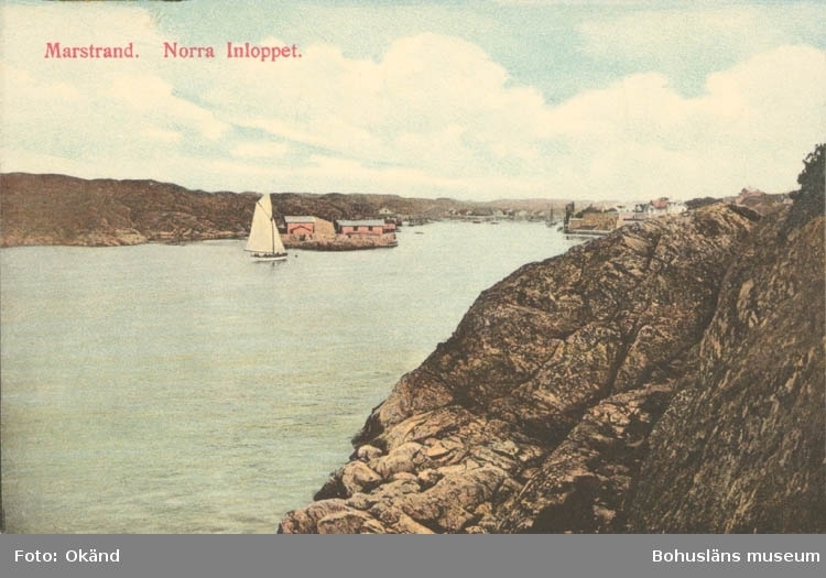 Tryckt text på kortet: "Norra Inloppet, Marstrand."
