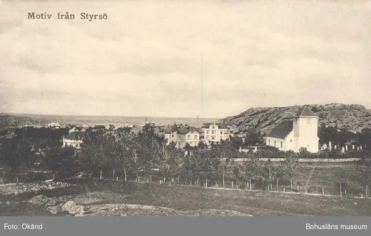 Tryckt text på kortet: "Motiv från Styrsö." 