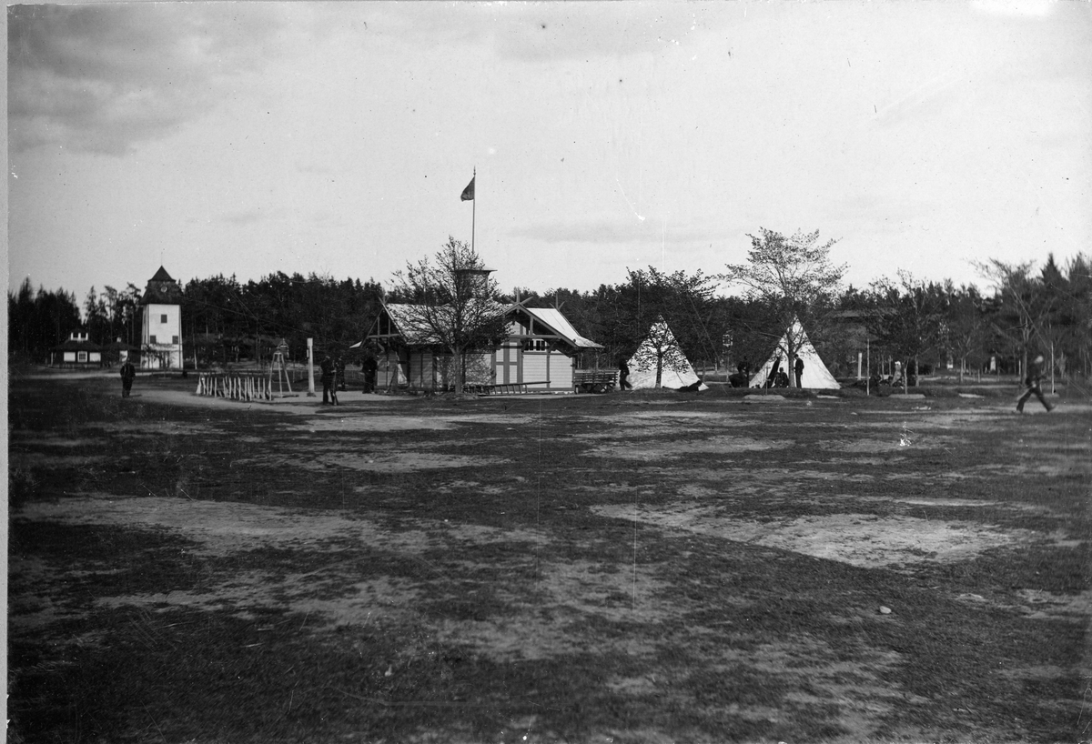 Tältläger på Älvsborgs regementes, I 15, övningsplats Fristad hed.
