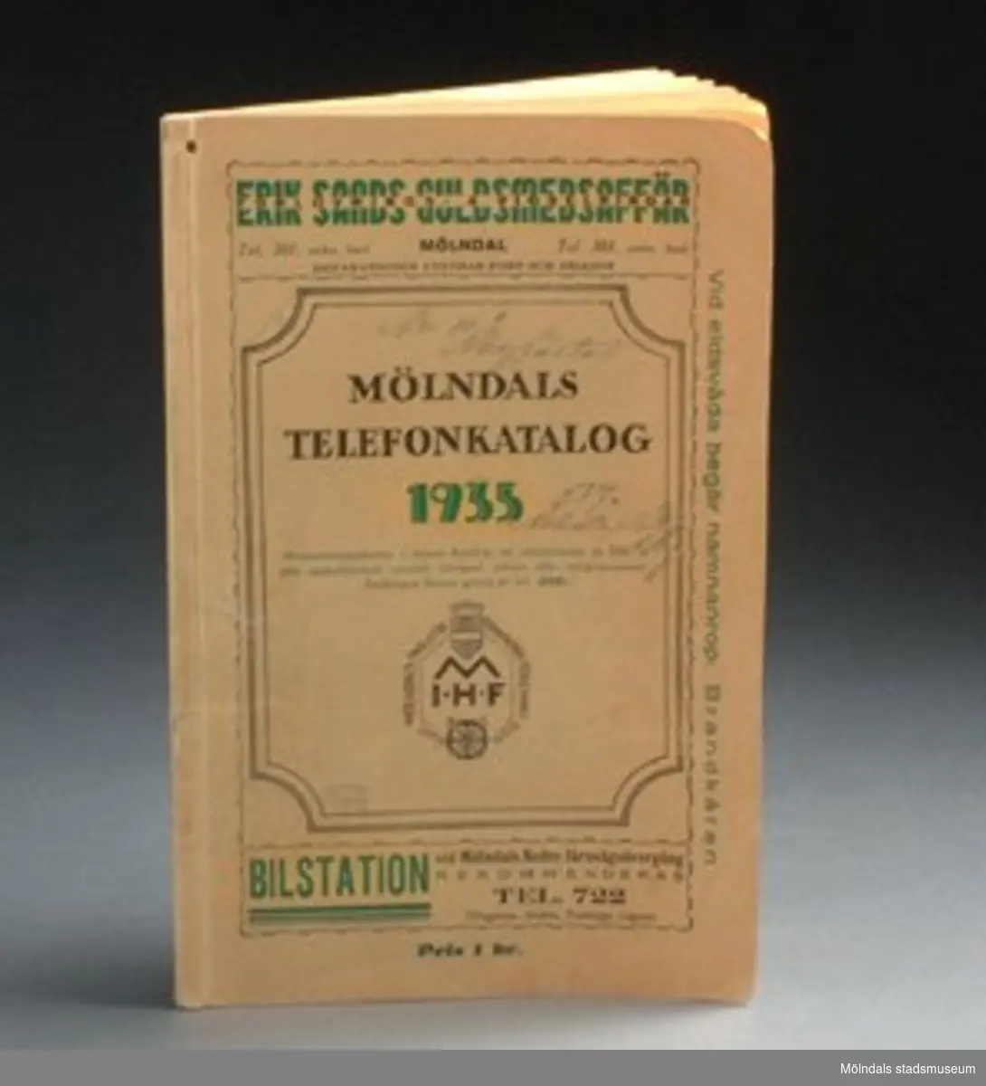 Mölndals telefonkatalog 1935, Mölndal, 1935. 72 sidor.
