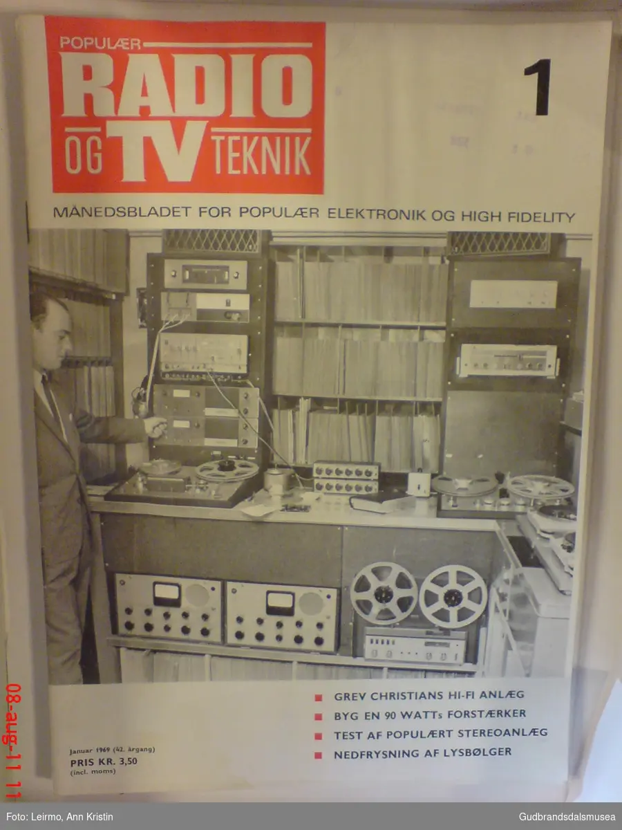 Månedsblad for populær elektronikk og high fidelity, Populær radio og tv teknik, nr. 1 - 1969, 42. årgang, paginert til side 39.