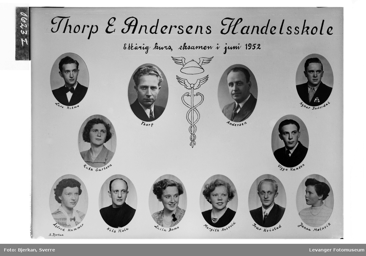 Thorp & Andersens Handelsskole. Ettårig kurs 1952