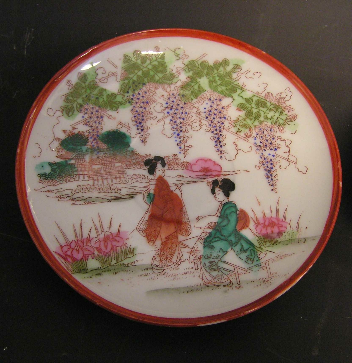 Japansk landskap og geishaer : Imari porselen