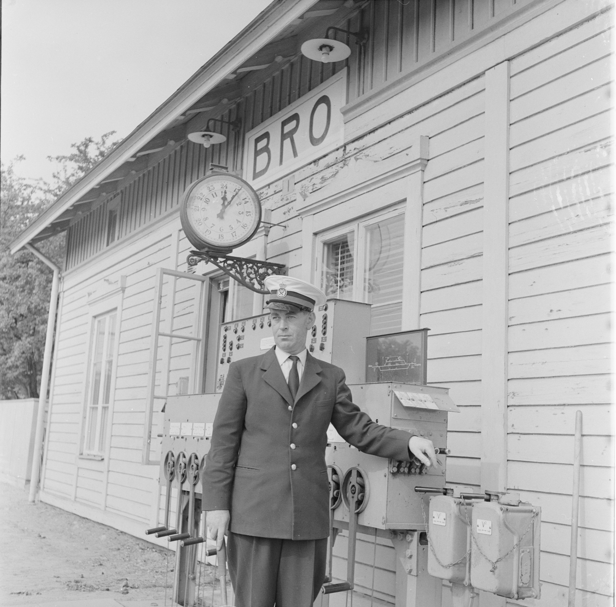 Järnvägsstation, Bro, Uppland 1959