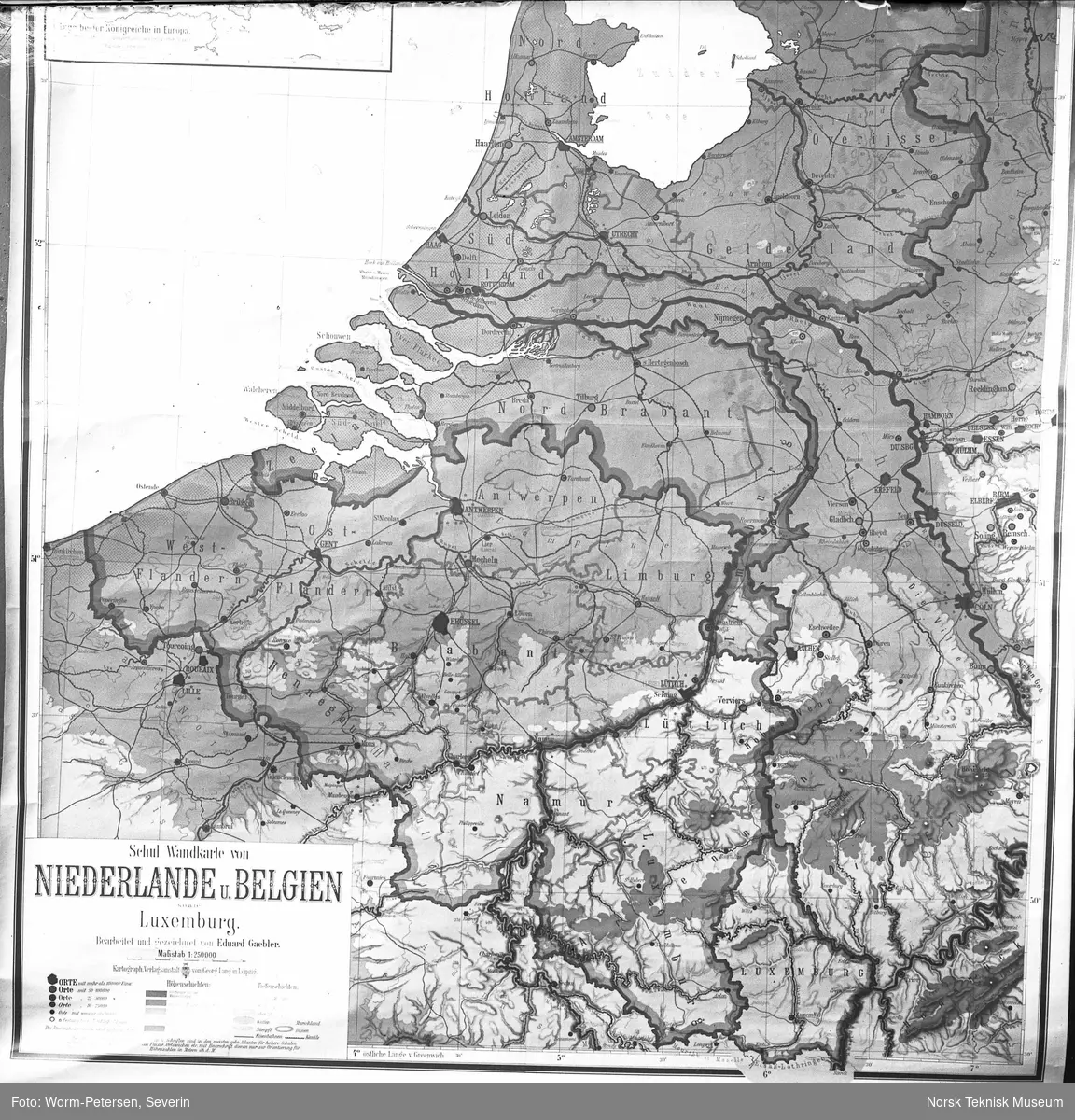 Kart over Nederland og Belgia