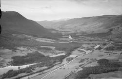 Dovre, 28.06.1949, oversiktsbilde, dalføre, fjell i bakgrunn