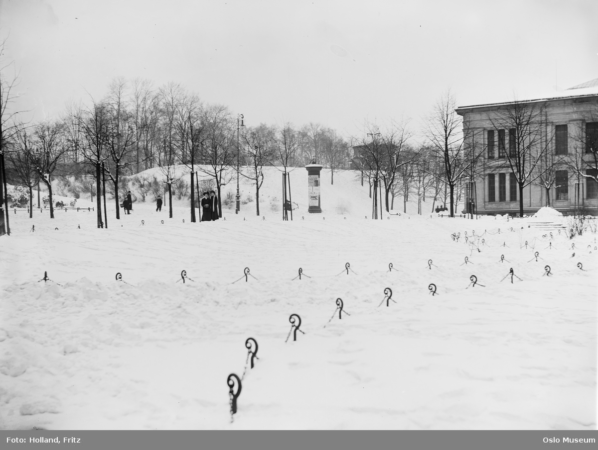 park, snø, mennesker, Universitetet, observatorium
