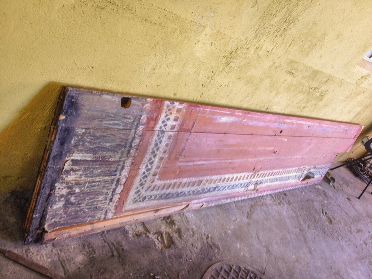 Trepanel med dekormalt lerret