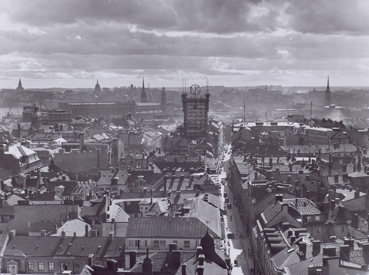 Telefontornet, september 1952. Bilden tagen från Södra Kungstornet.