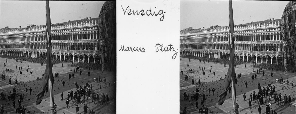 Stereobild av Marcuspltaz (Piazza San Marco, Markusplatsen), Venedig.