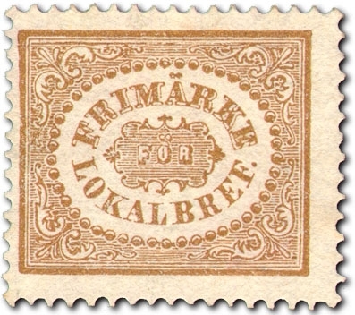 Provisoriskt frimärke i lokalmärkestyp.