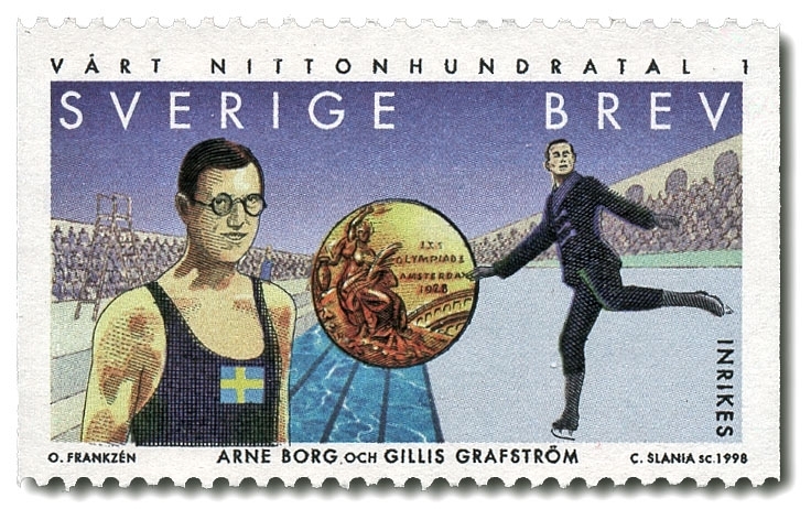 Sportstjärnor 1920-talet: Arne Borg och Gillis Grafström.