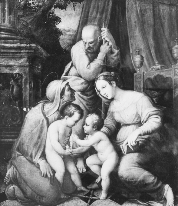 Den heliga familjen med Elisabet och Johannesbarnet