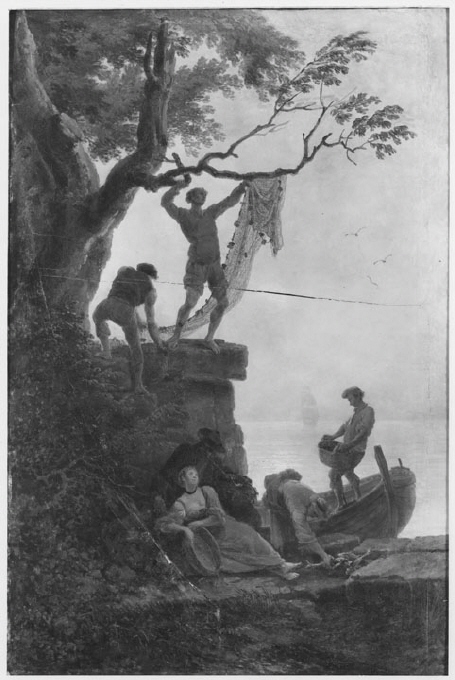 Fiskare vid stranden