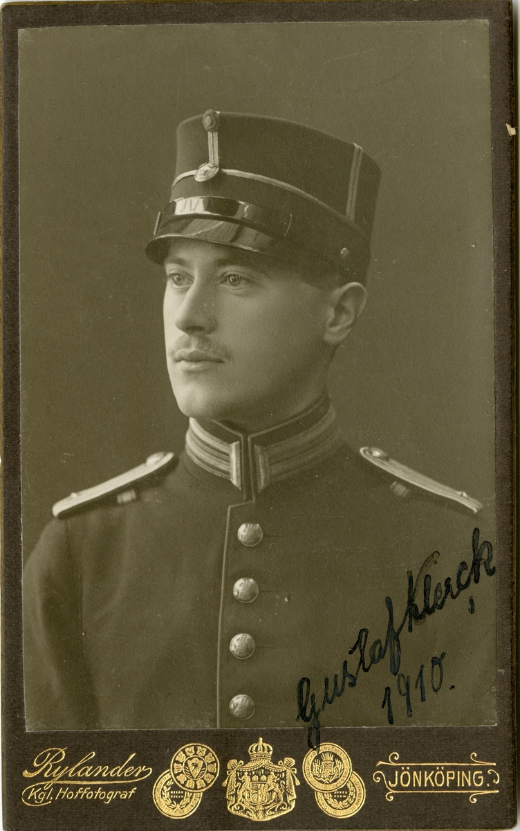 Porträtt av Carl Gustaf Klerck, löjtnant vid Jönköpings regemente I 12.