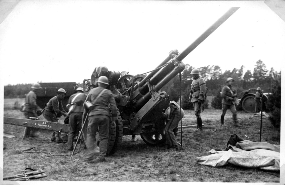 Luftvärnskanon m/1930, 7,5 cm, A 9. Karlsborg. - Miliseum / DigitaltMuseum