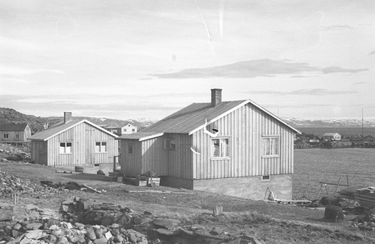 Gjenreisning. Honningsvåg. Ferdigbygde hus. 1946/47.