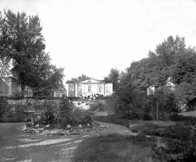 Asa herrgård, huvudbyggnader och parken, ca 1890-tal.