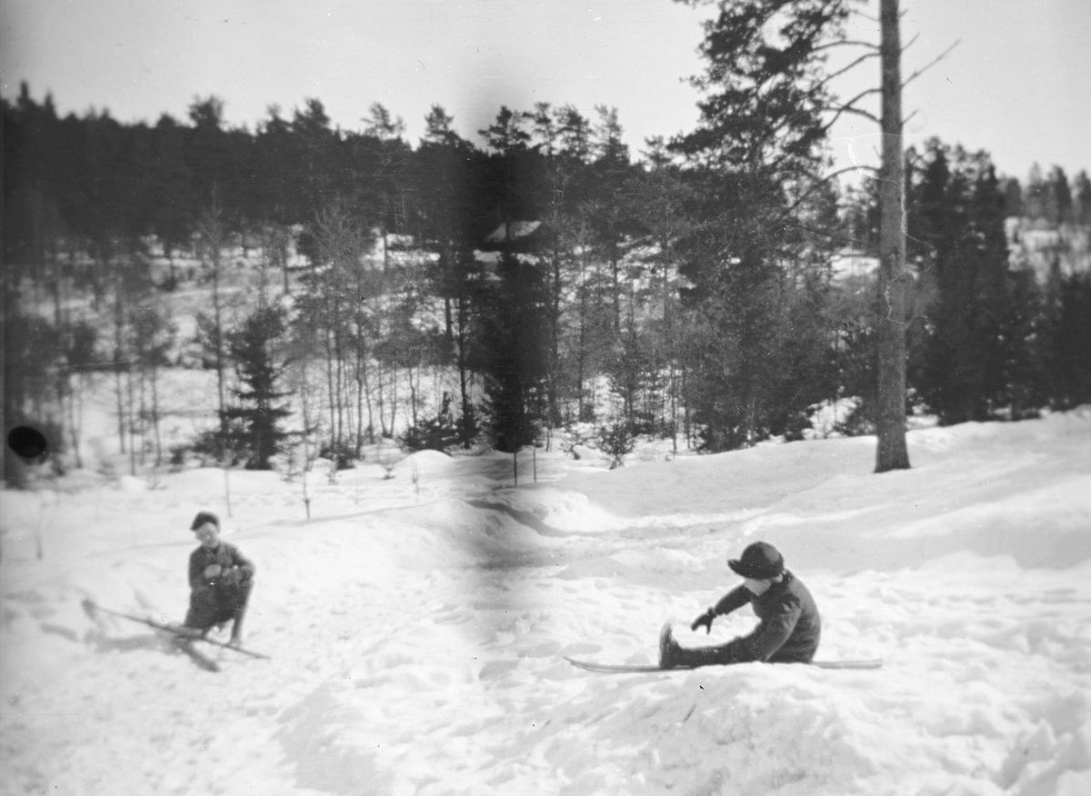 Gossarna på skidor. Den 24 mars 1909.